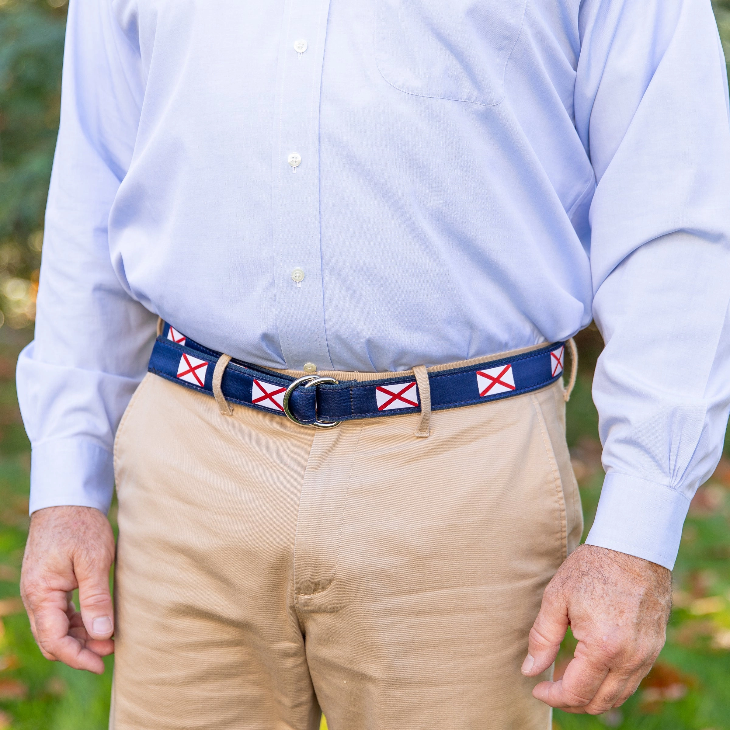 Alabama State Flag Ribbon D-Ring Belt