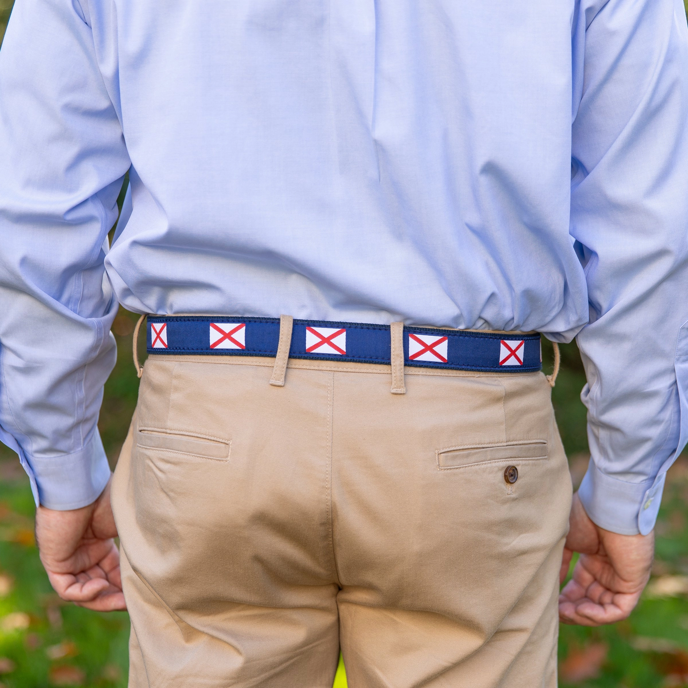 Alabama State Flag Ribbon D-Ring Belt