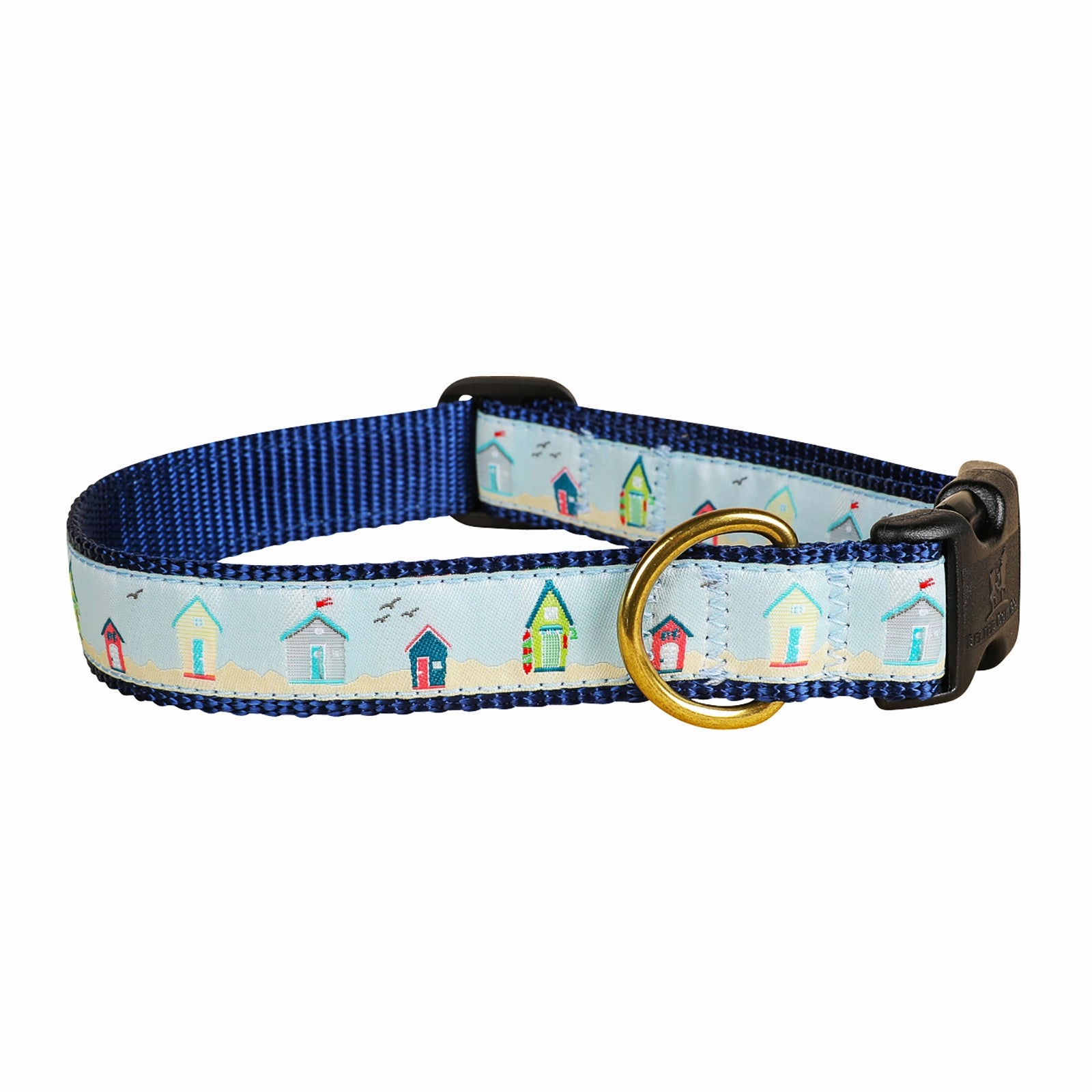 Beach Shacks Ribbon Dog Collar