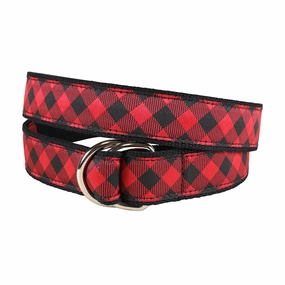 Buffalo Plaid Ribbon D-Ring Belt