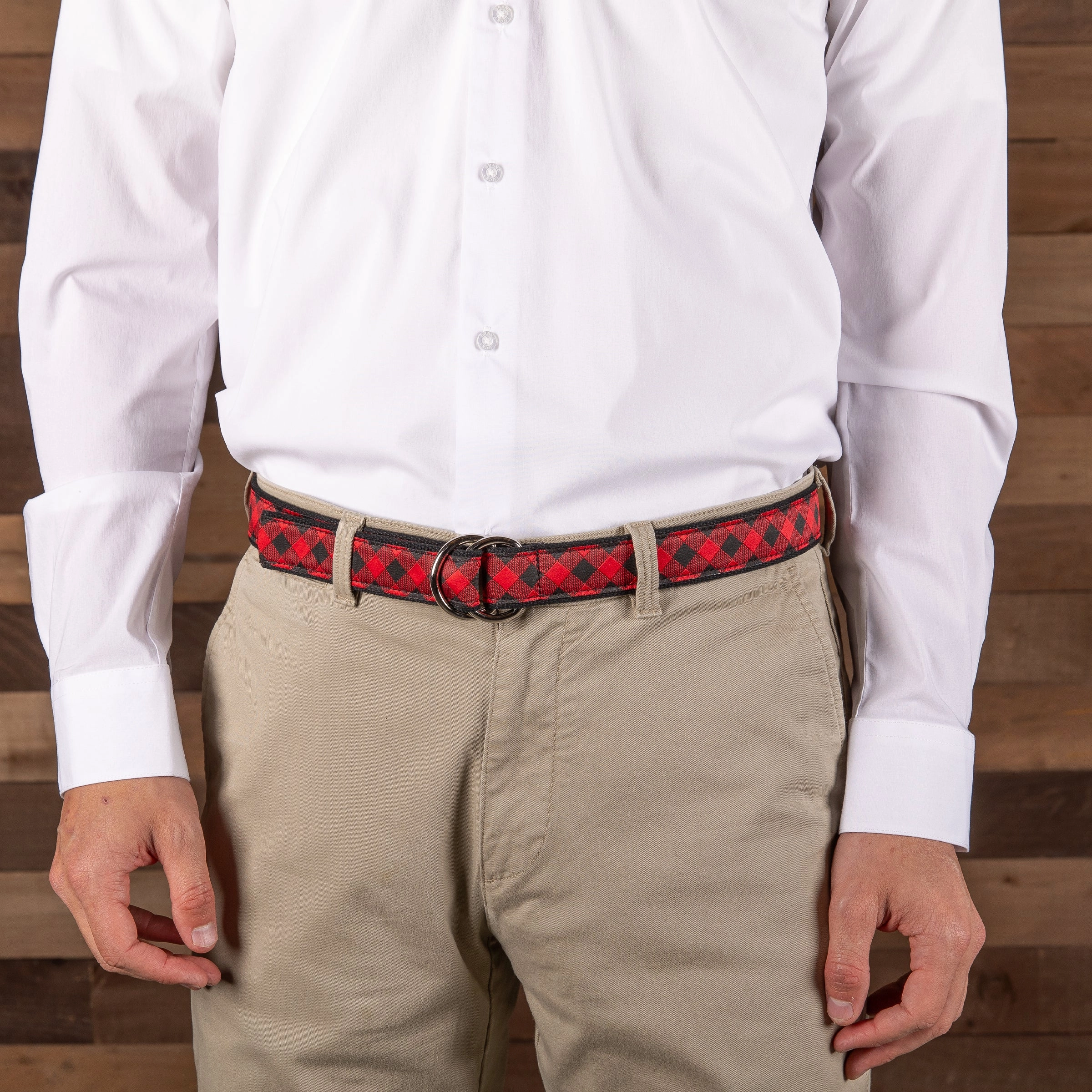 Buffalo Plaid Ribbon D-Ring Belt