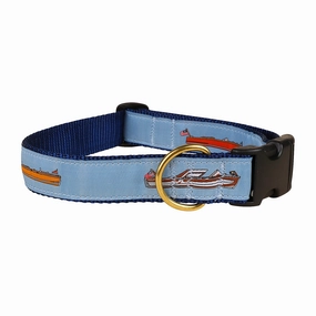 Classic Lake Boats Ribbon Dog Collar