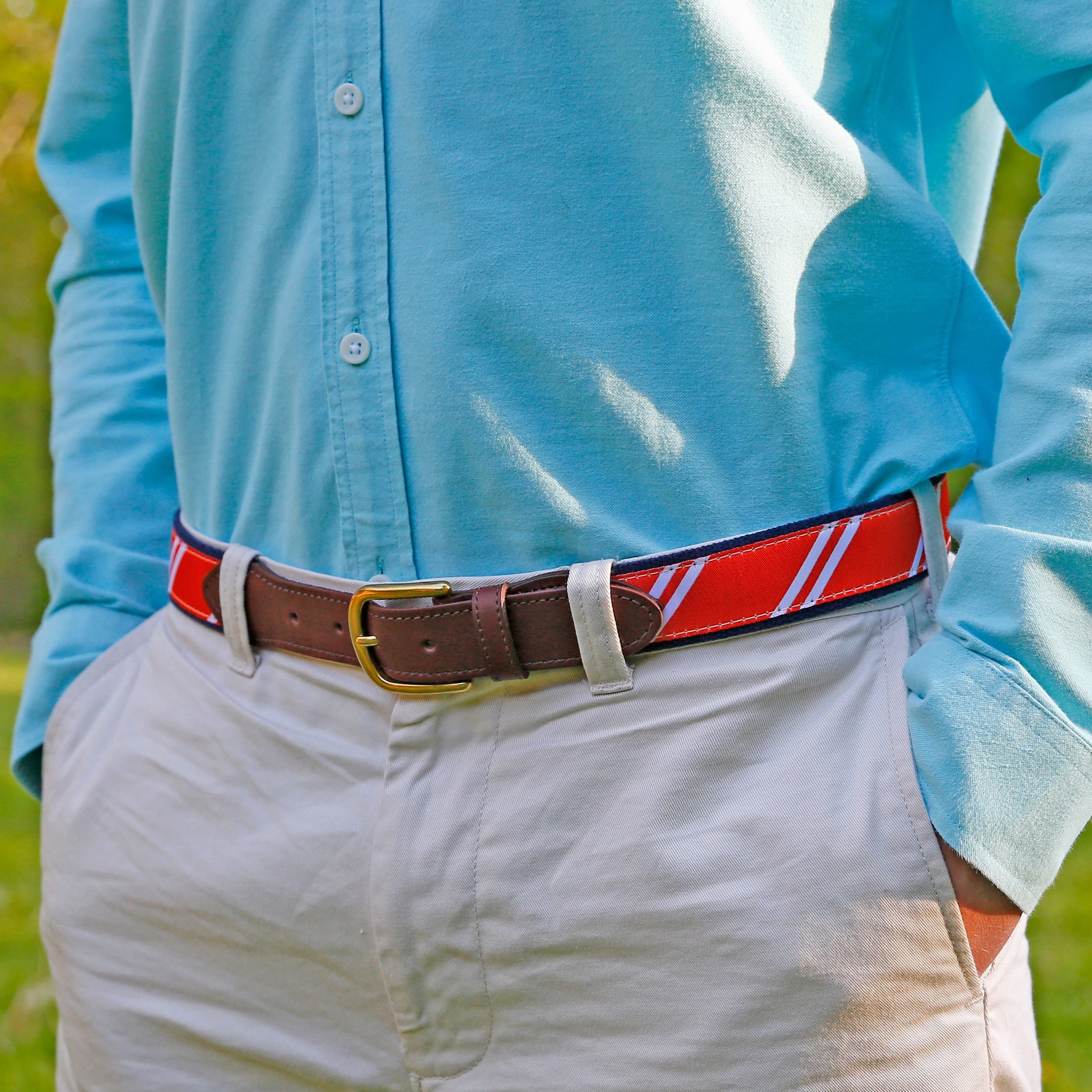 Classic Repp Stripe Club Belt