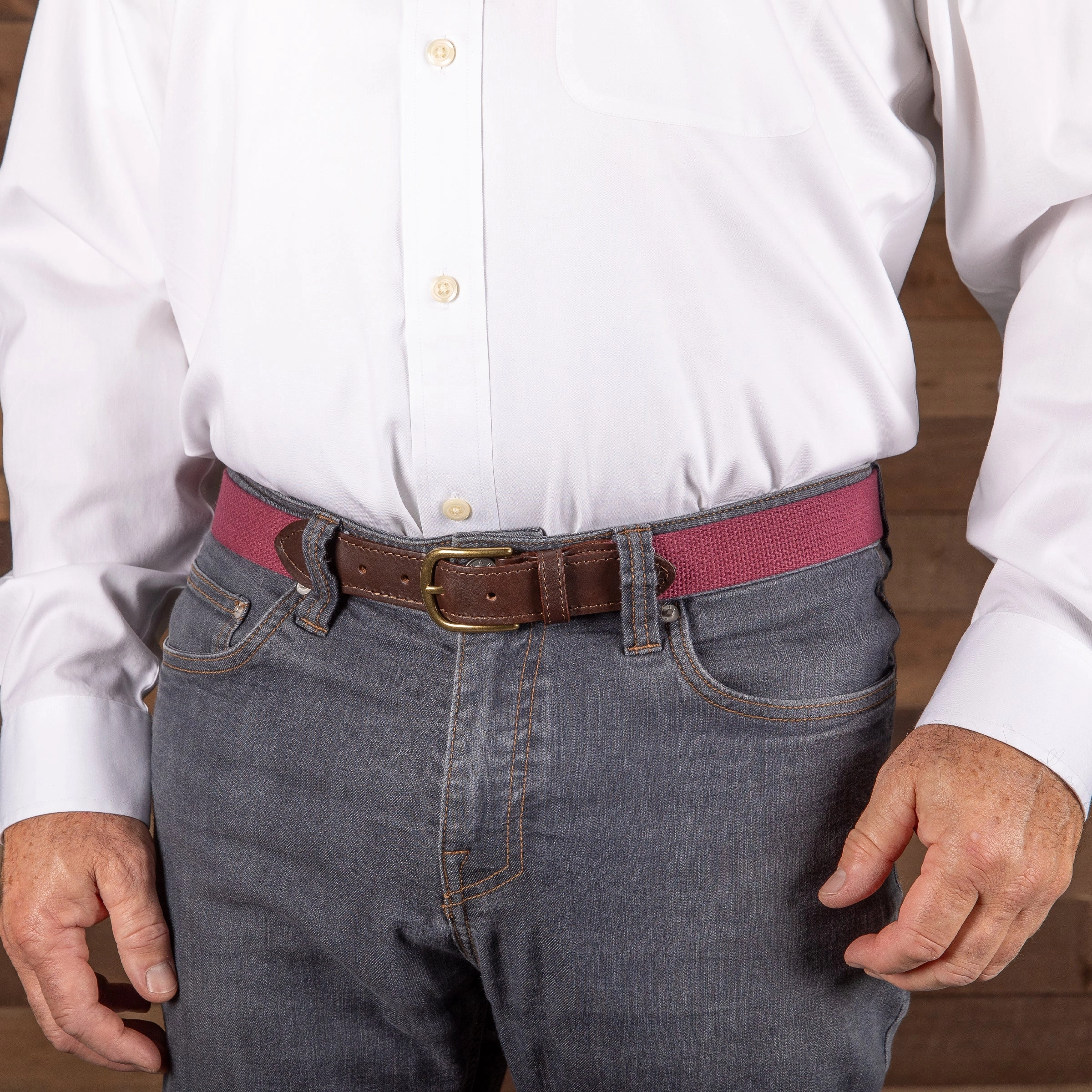 Classic Solid Color Cotton Webbing Club Belt