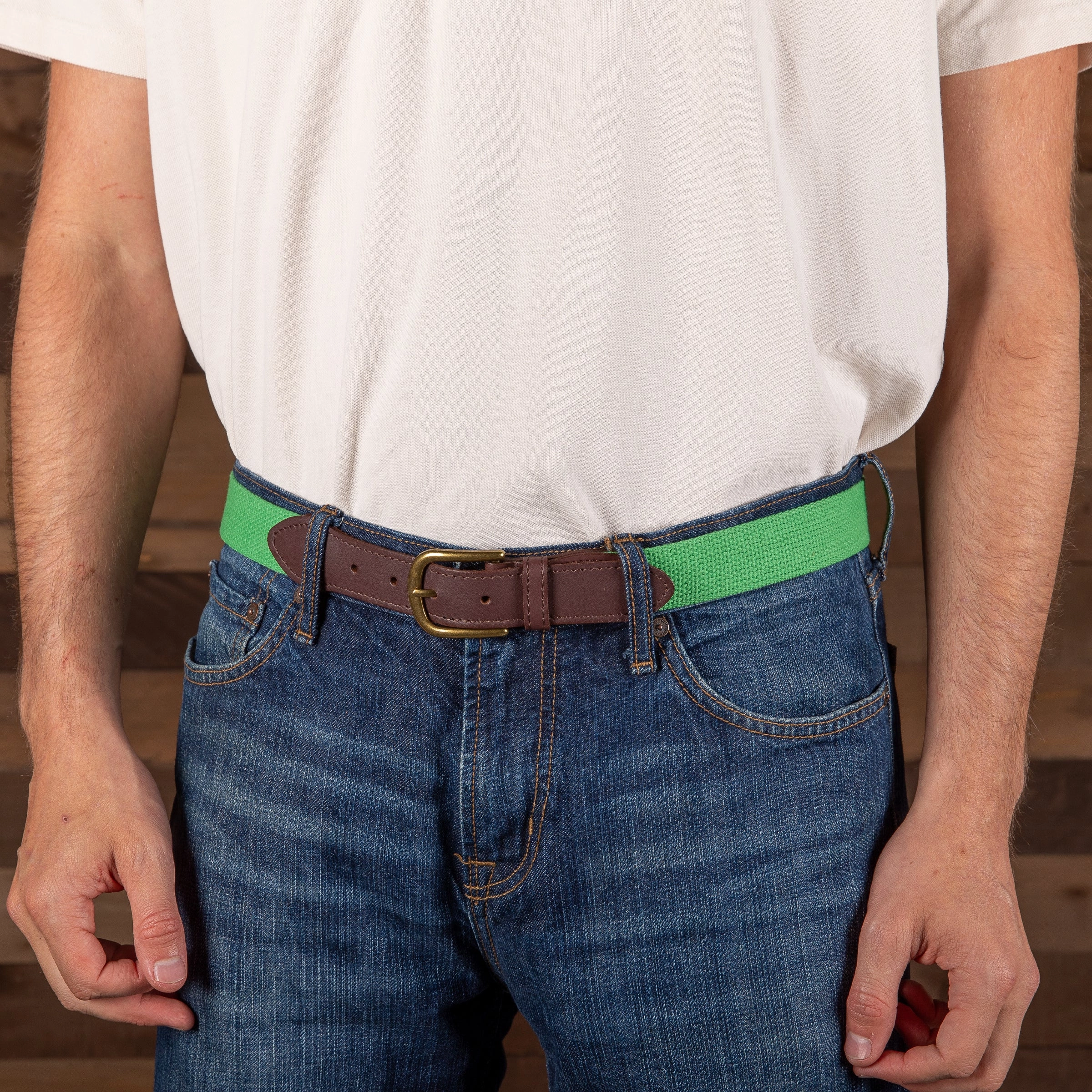 Classic Solid Color Cotton Webbing Club Belt