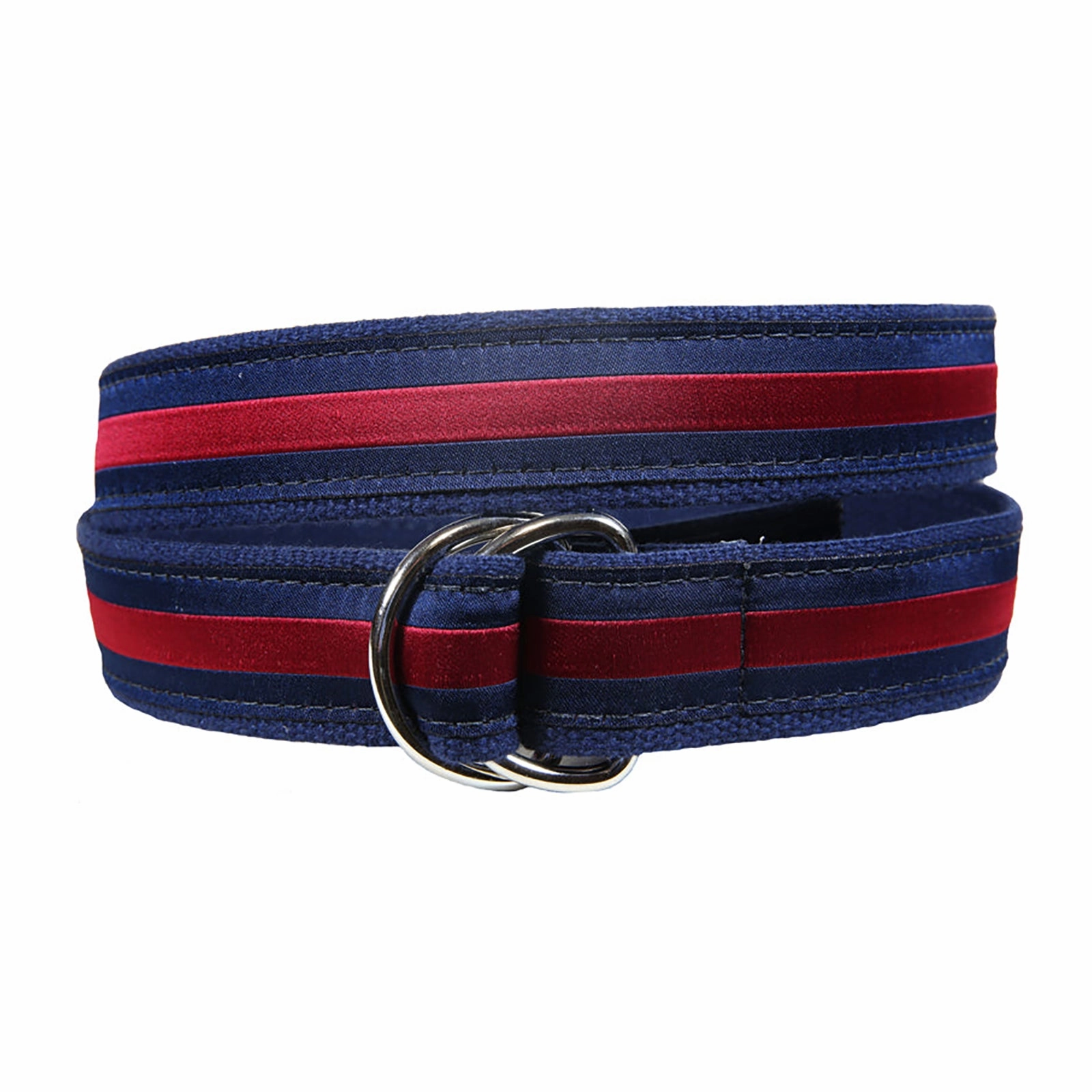 Classic Stripe Ribbon D-Ring Belt
