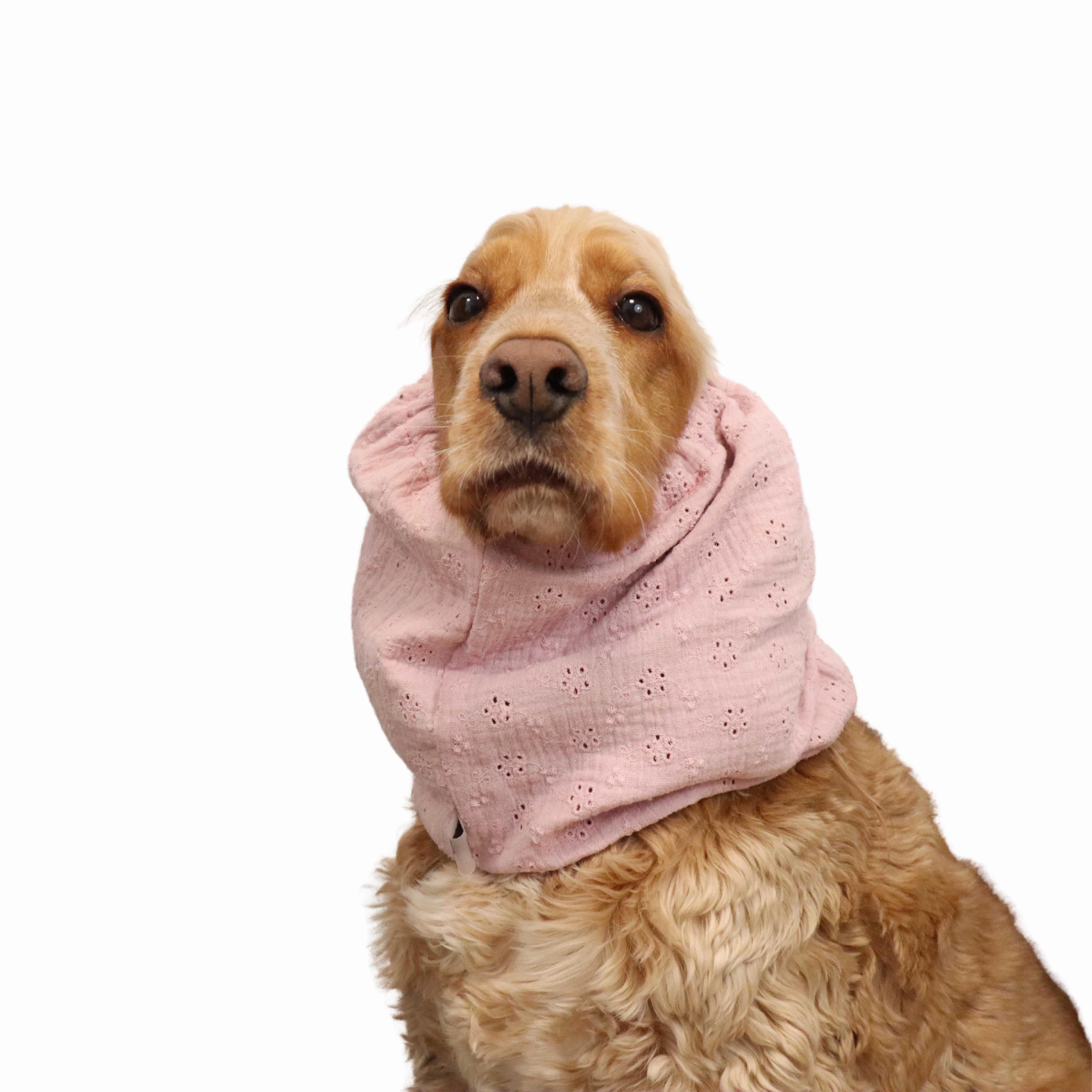 Cotton  Dog Snood | Breathable | Cream Pink