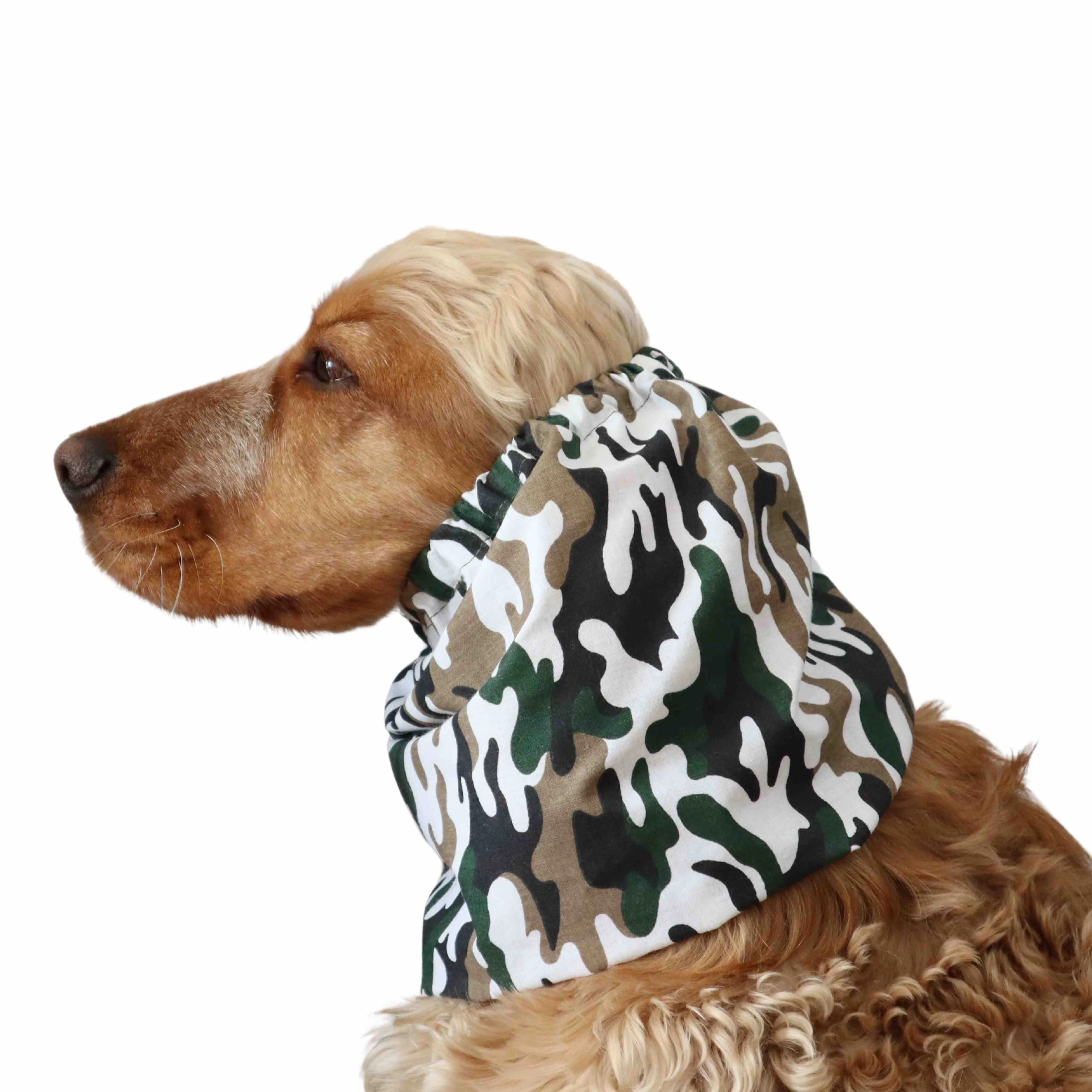 Cotton Dog Snood | Brown-Green Camouflage