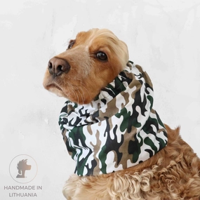 Cotton Dog Snood | Brown-Green Camouflage