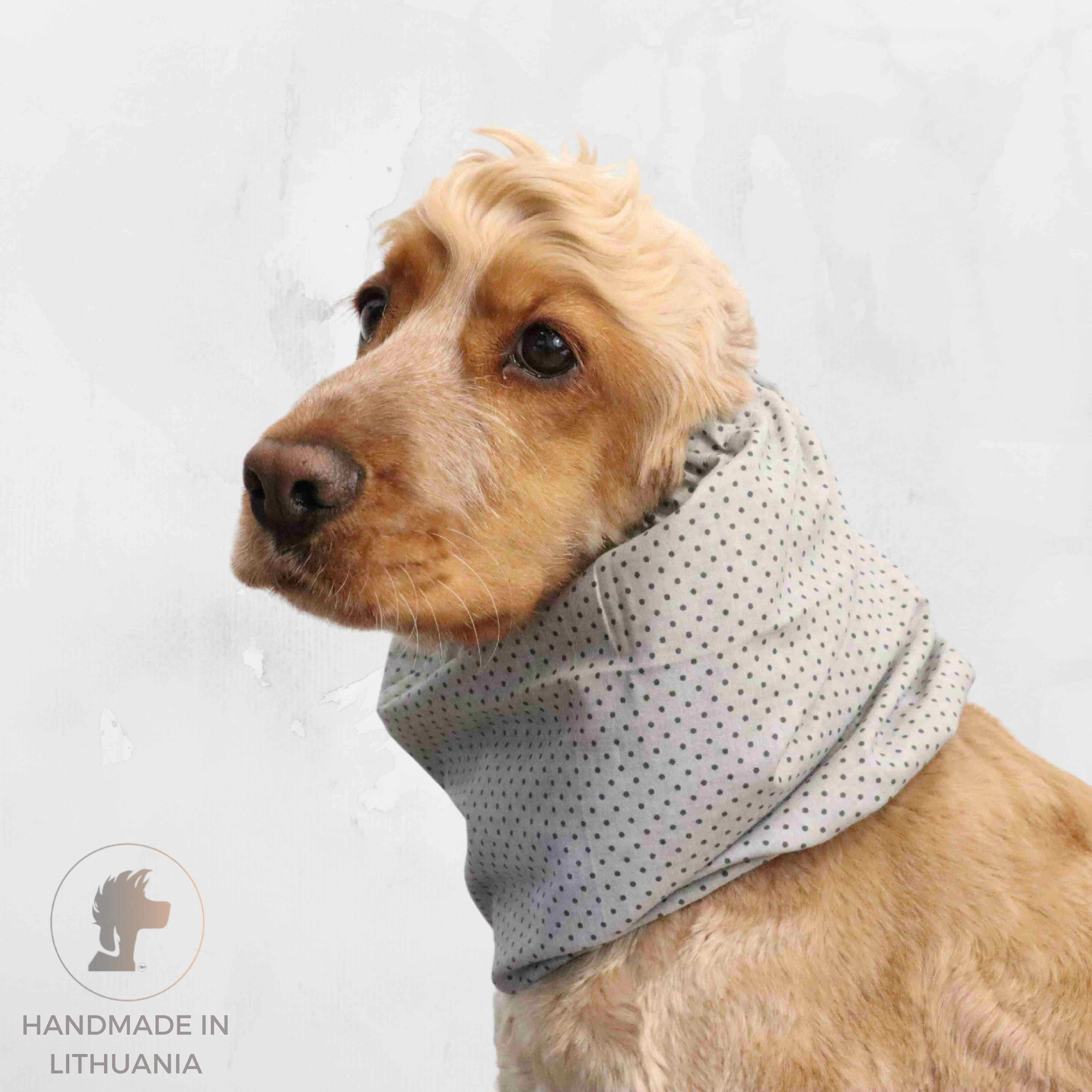 Cotton Dog Snood | Dots in Grey