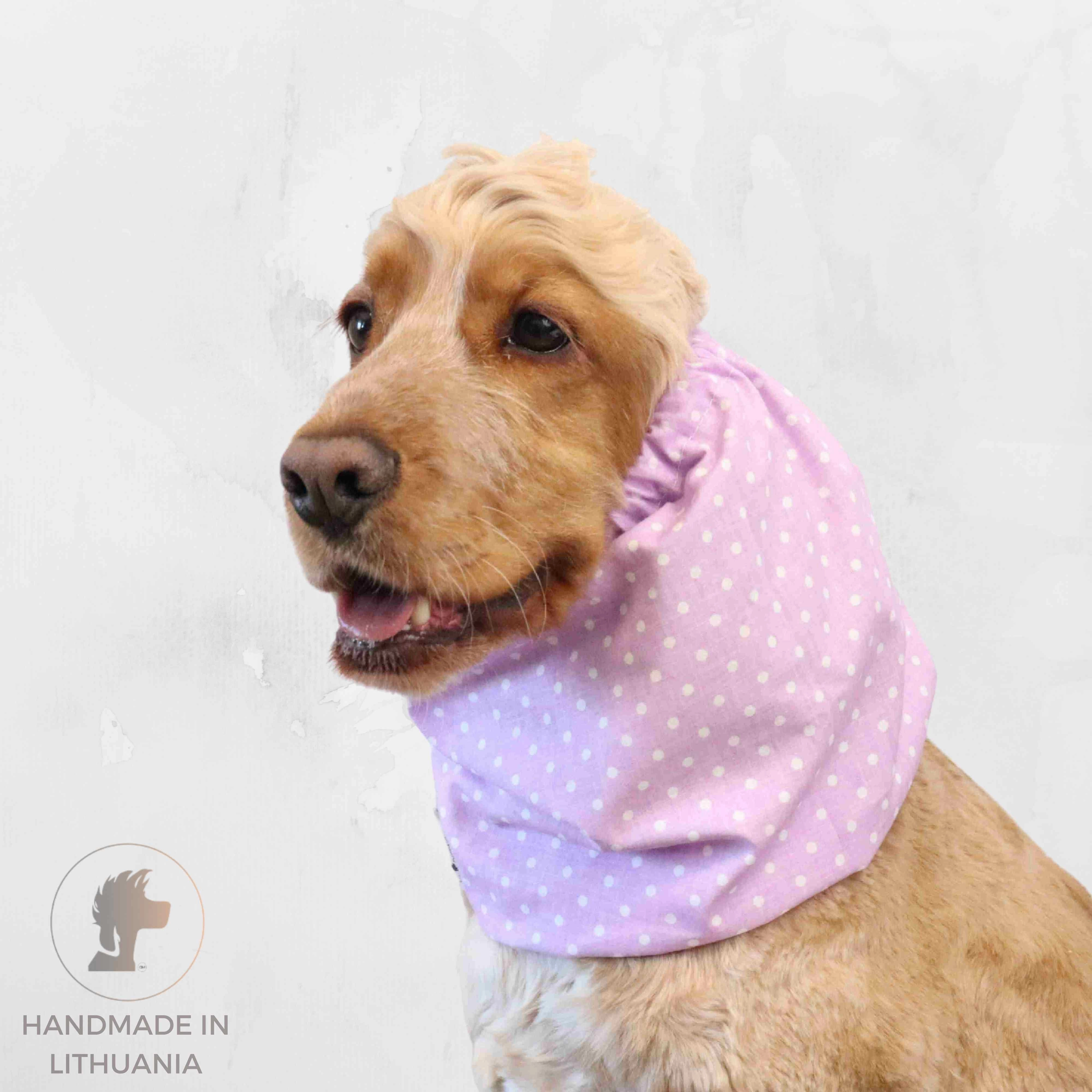 Cotton Dog Snood | Dots in Purple