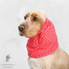 Cotton Dog Snood | Dots in Red