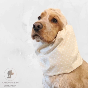 Cotton Dog Snood | Dots in Vanilla Cream