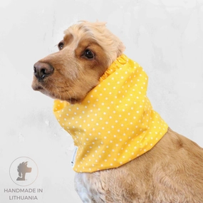 Cotton Dog Snood | Dots in Yellow