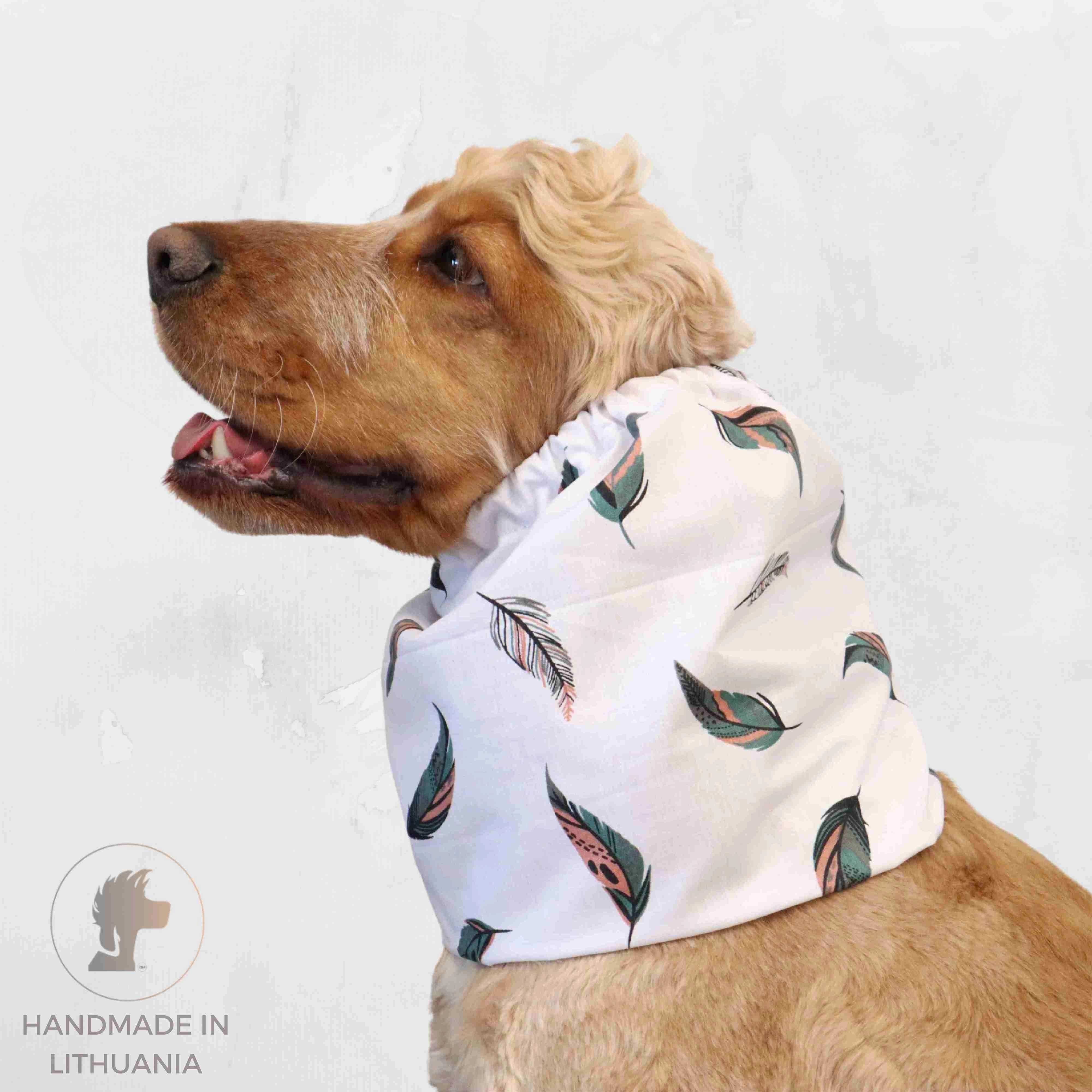Cotton Dog Snood | Feather in White