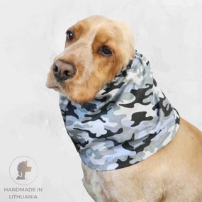 Cotton Dog Snood | Gray Camouflage