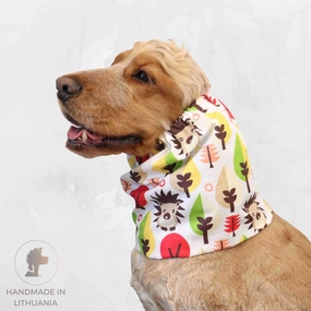 Cotton Dog Snood | Hedgehog in White