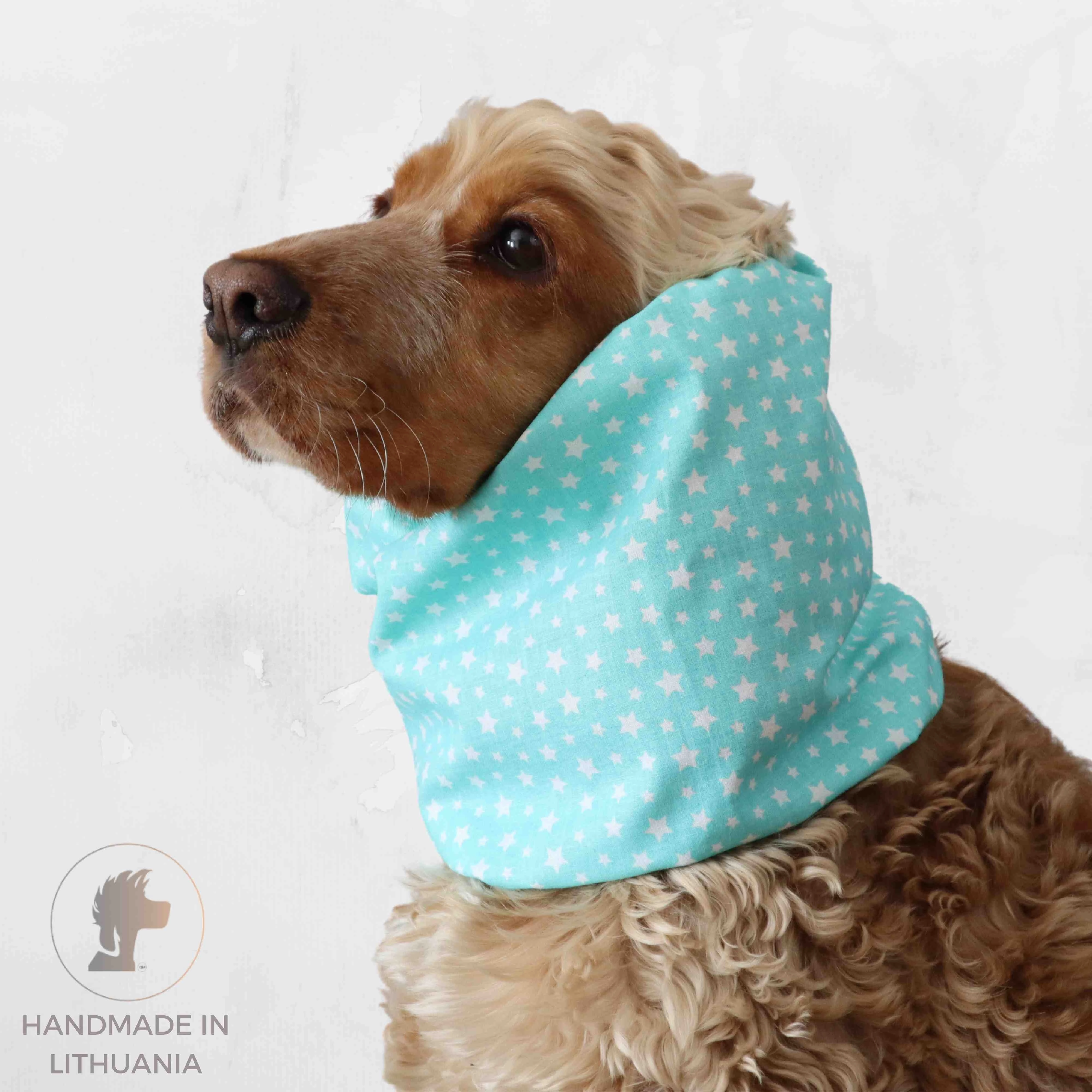 Cotton Dog Snood | Mint Stars