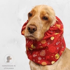 Cotton Dog Snood | Red Christmas