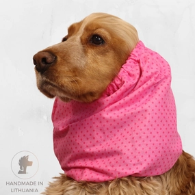 Cotton Dog Snood | Strawberry Dots