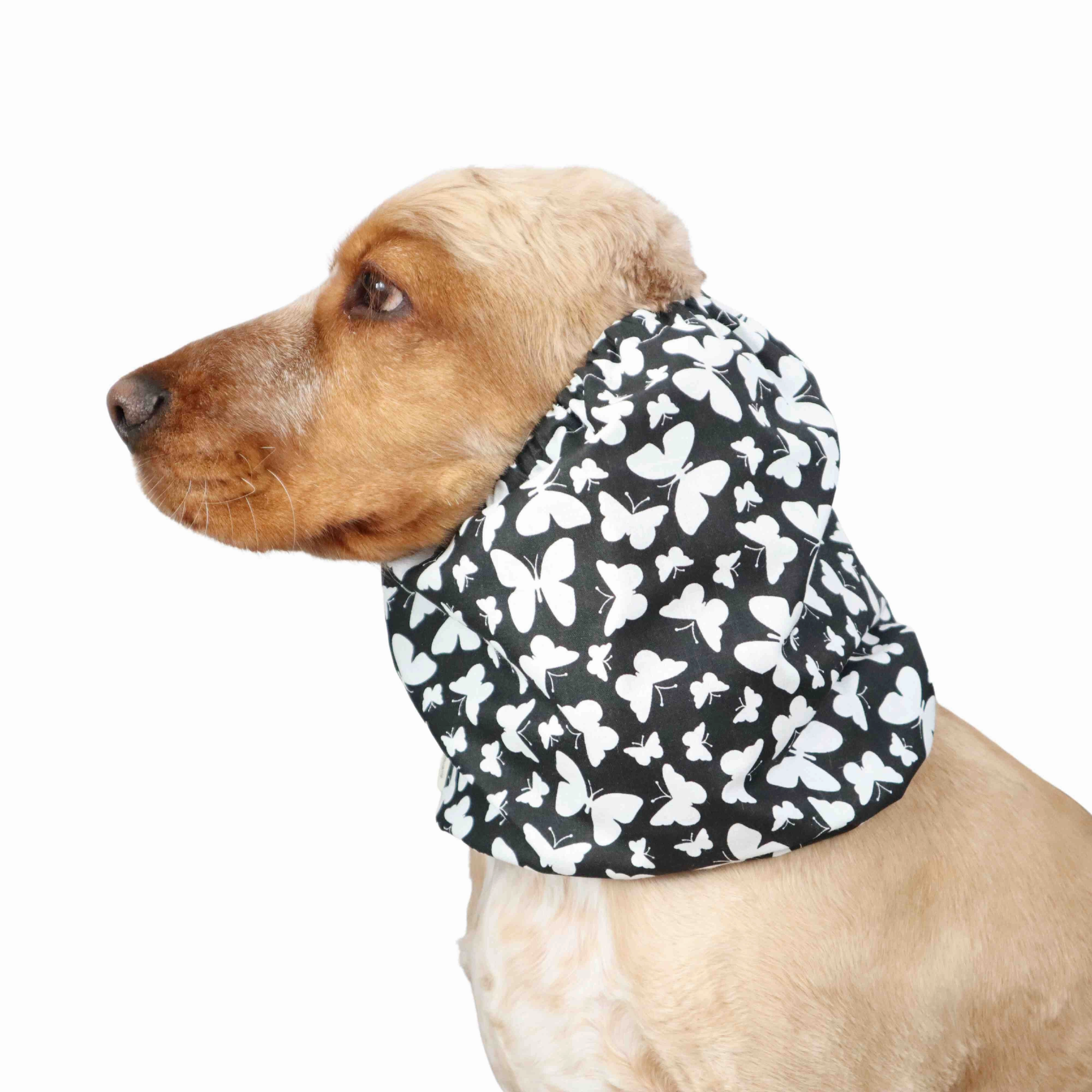 Cotton Dog Snood | White Butterflies