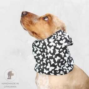 Cotton Dog Snood | White Butterflies