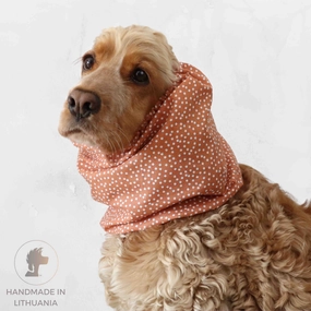 Cotton Dog Snood | White Dots In Copper