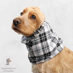 Cotton Dog Snood | White Tartan