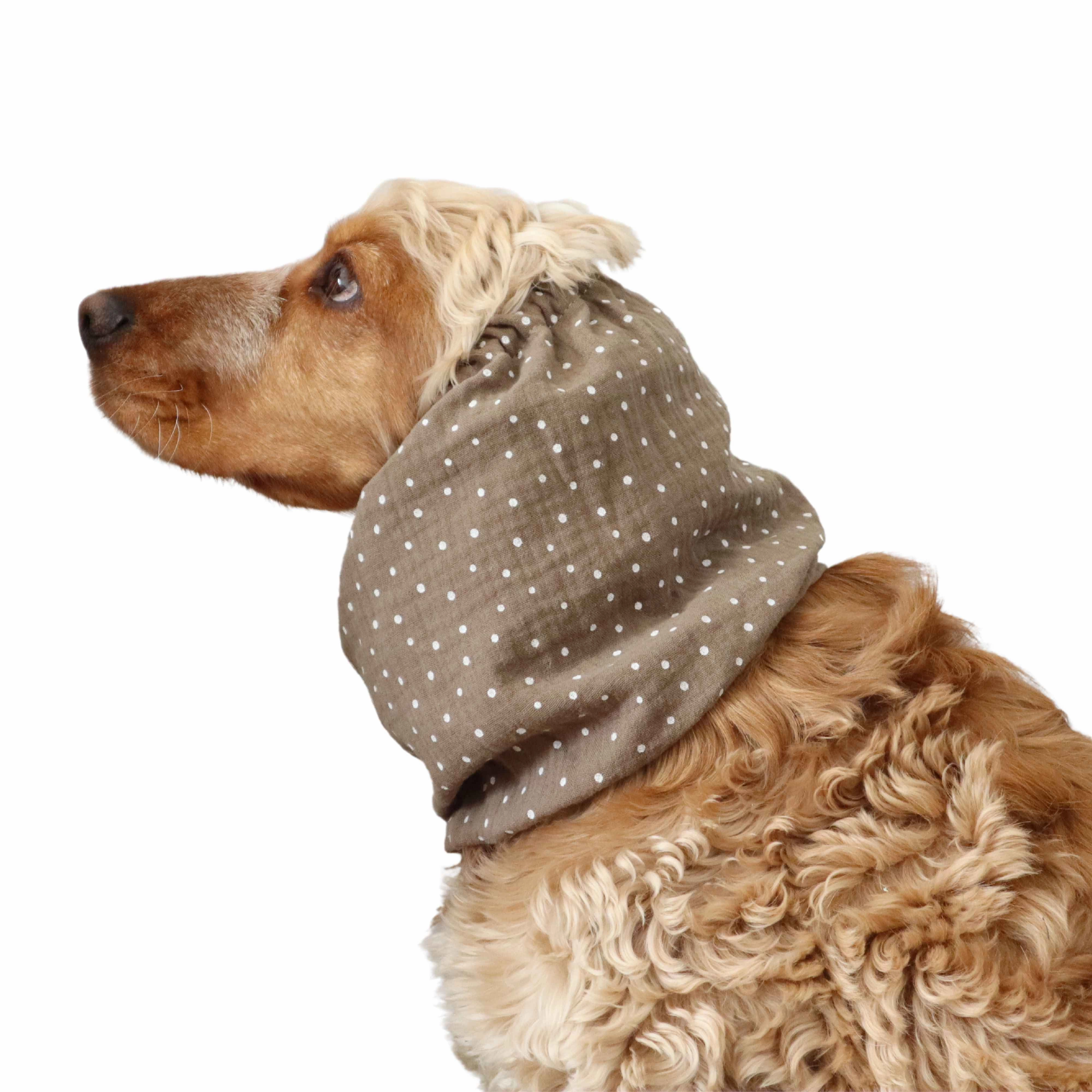 Cotton (Muslin) Dog Snood | Cacao Dots