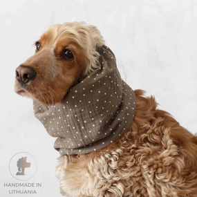 Cotton (Muslin) Dog Snood | Cacao Dots