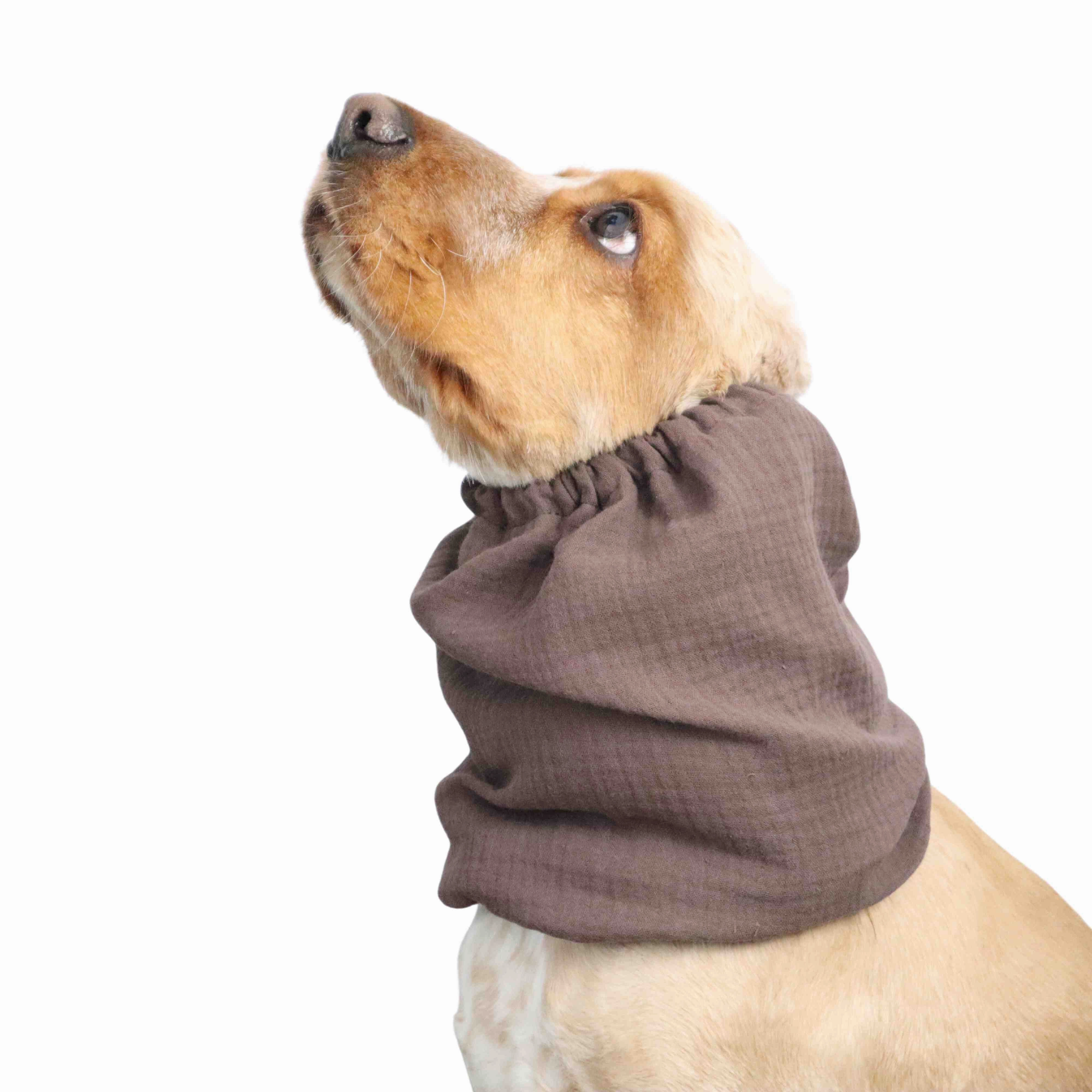 Cotton (Muslin) Dog Snood | Chocolate Brown