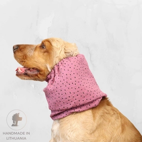 Cotton (Muslin) Dog Snood | Dots in Ash Pink