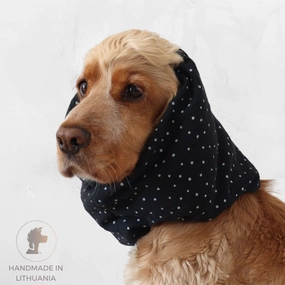 Cotton (Muslin) Dog Snood | Dots in Black