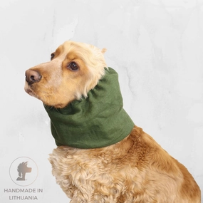 Cotton (Muslin) Dog Snood | Forest Green