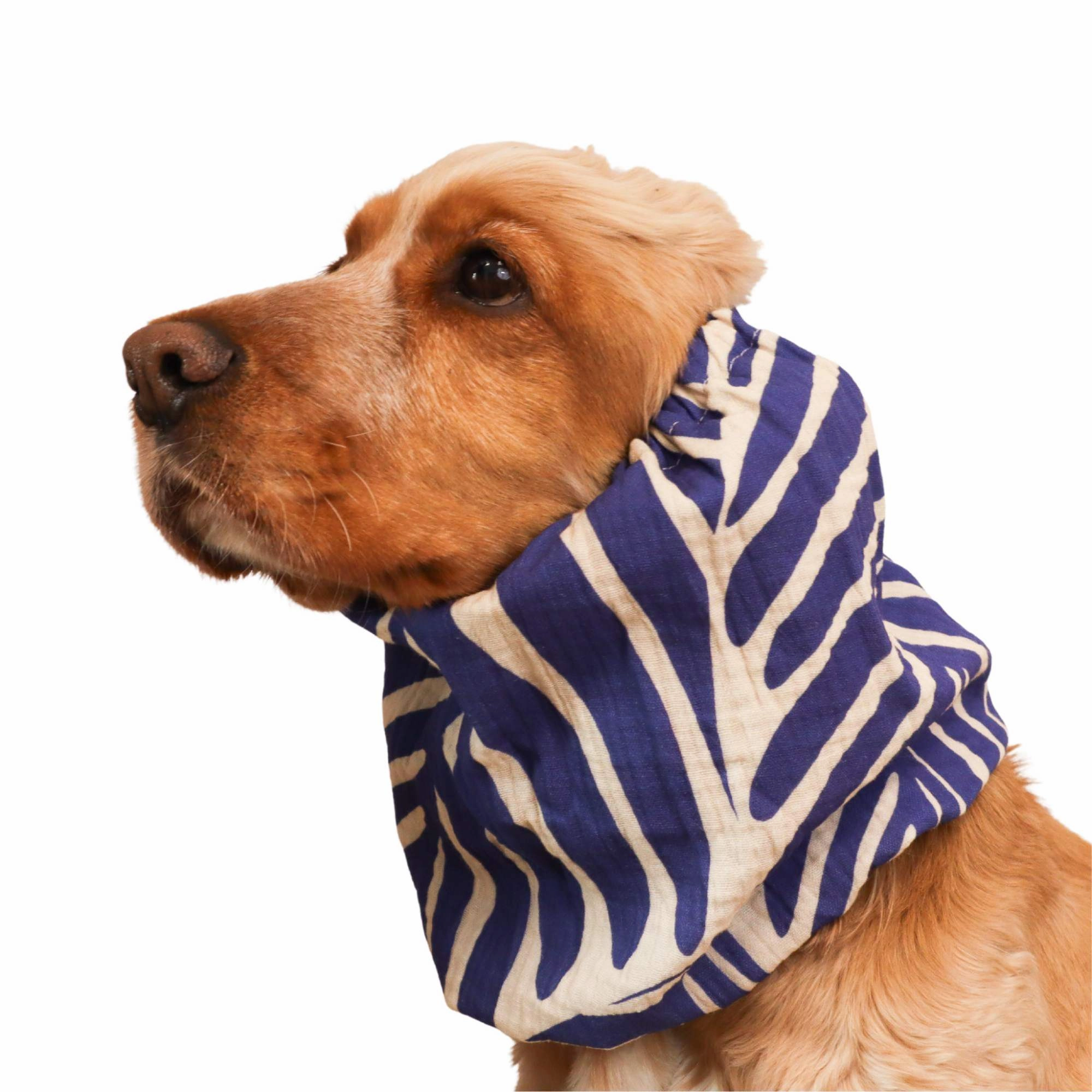 Cotton (Muslin) Dog Snood | Indigo Leaf