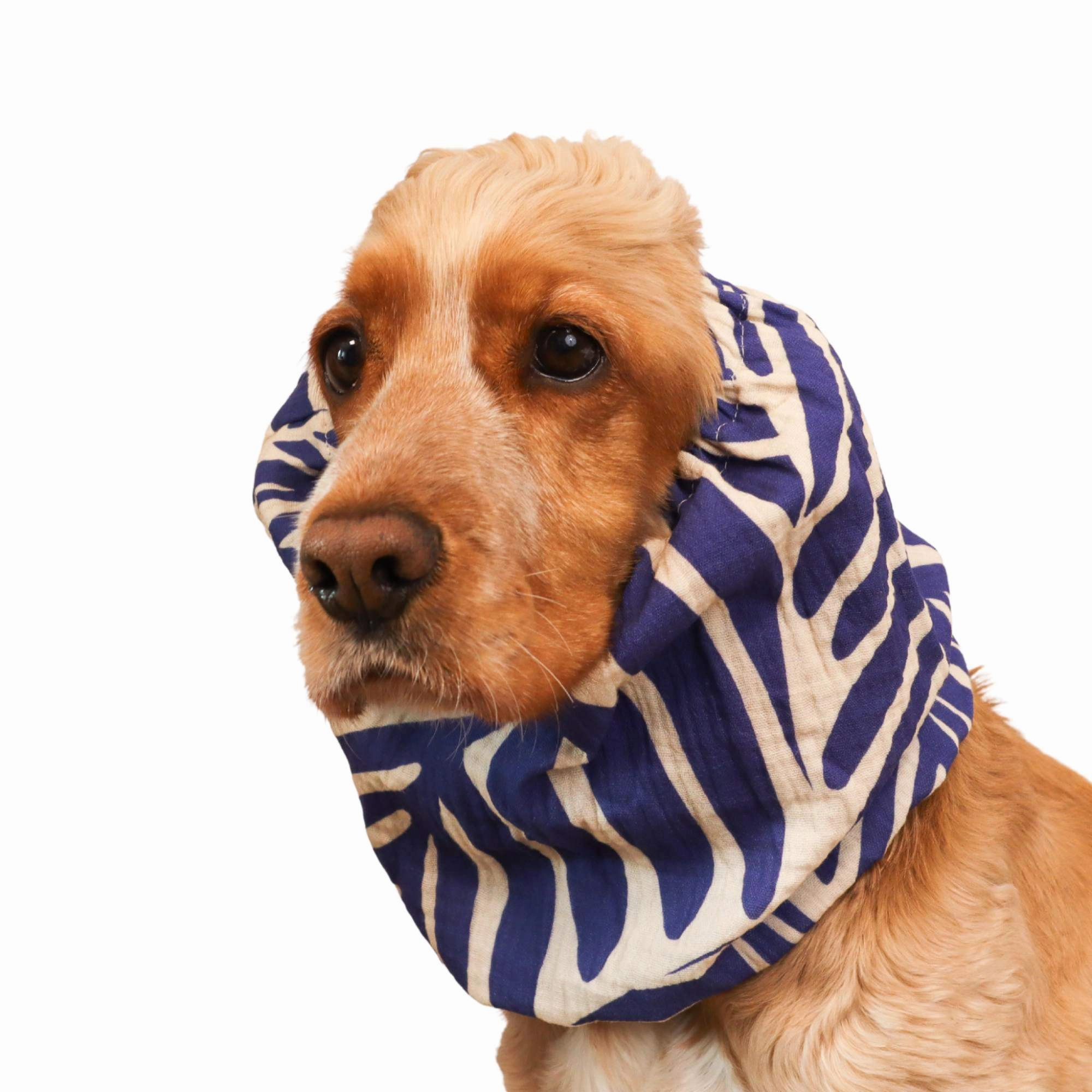 Cotton (Muslin) Dog Snood | Indigo Leaf