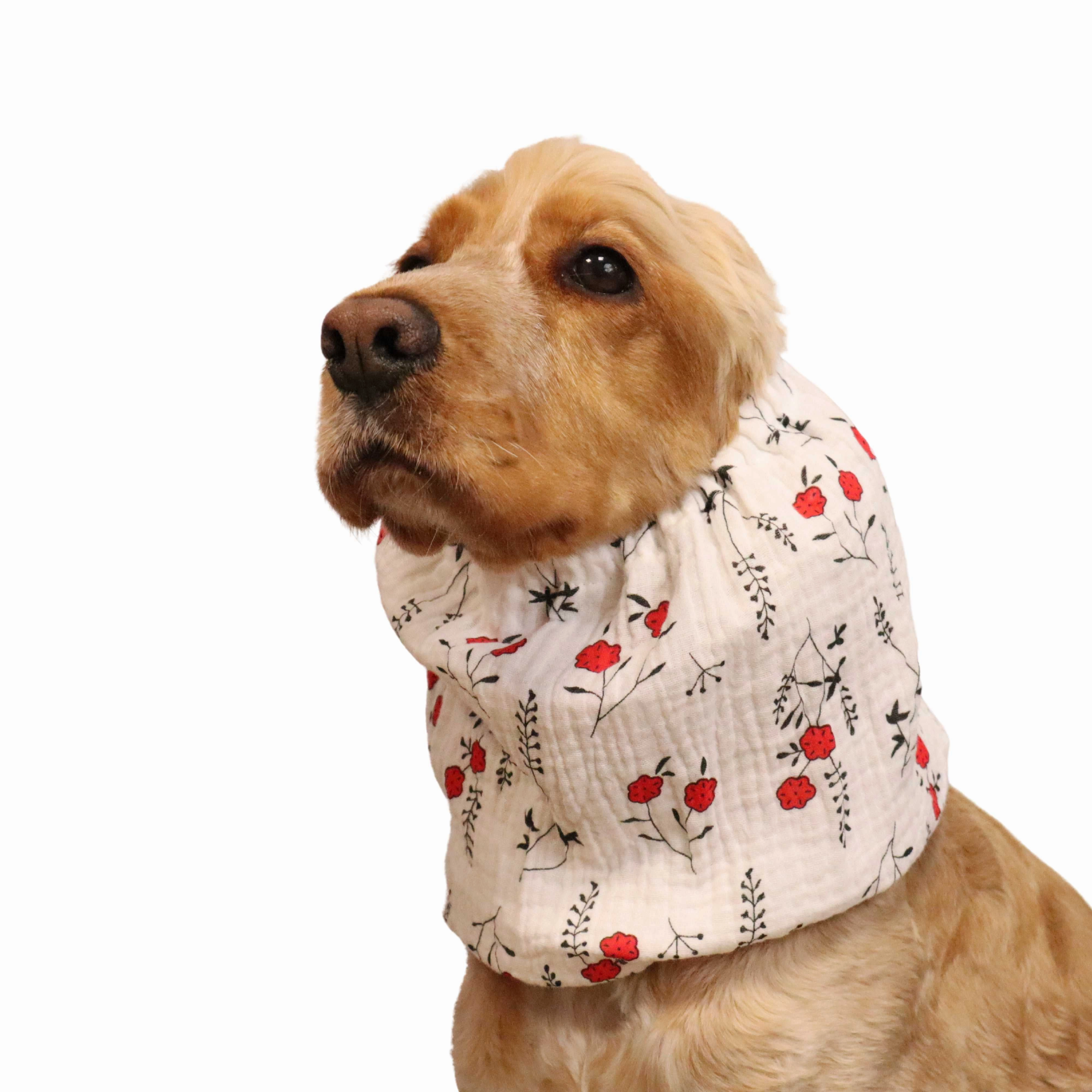 Cotton (Muslin) Dog Snood | Poppies