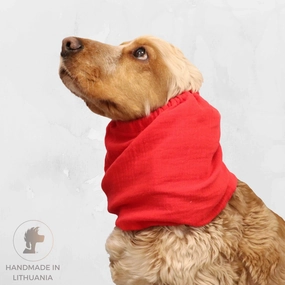Cotton (Muslin) Dog Snood | Red