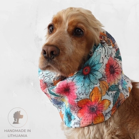 Cotton (Muslin) Dog Snood | Watercolour Blossoms
