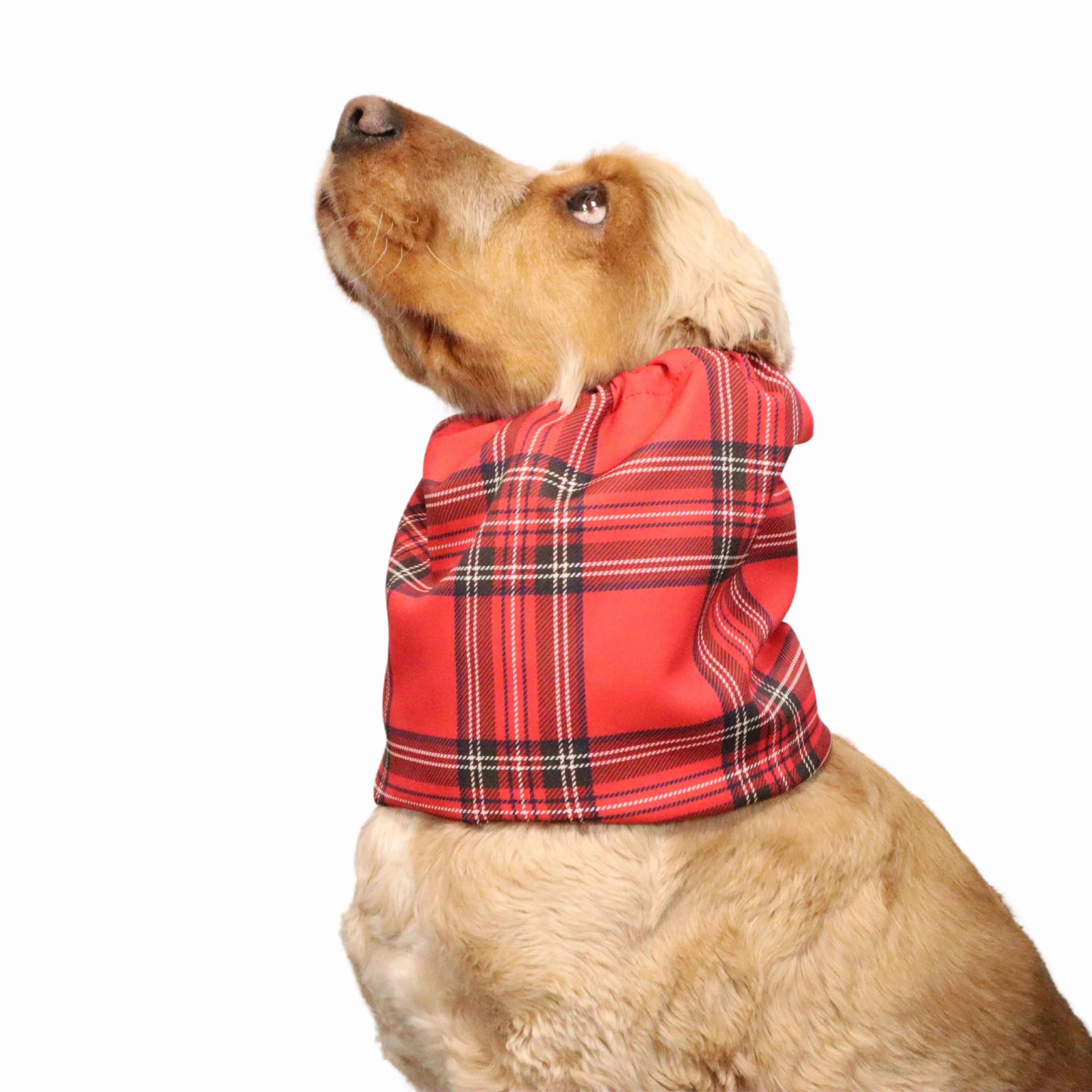 Feeding Dog Snood | Lightweight | Red Tartan