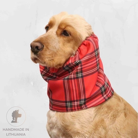 Feeding Dog Snood | Lightweight | Red Tartan