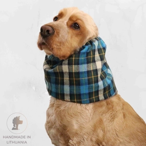 Flannel  Dog Snood | Blue Tartan