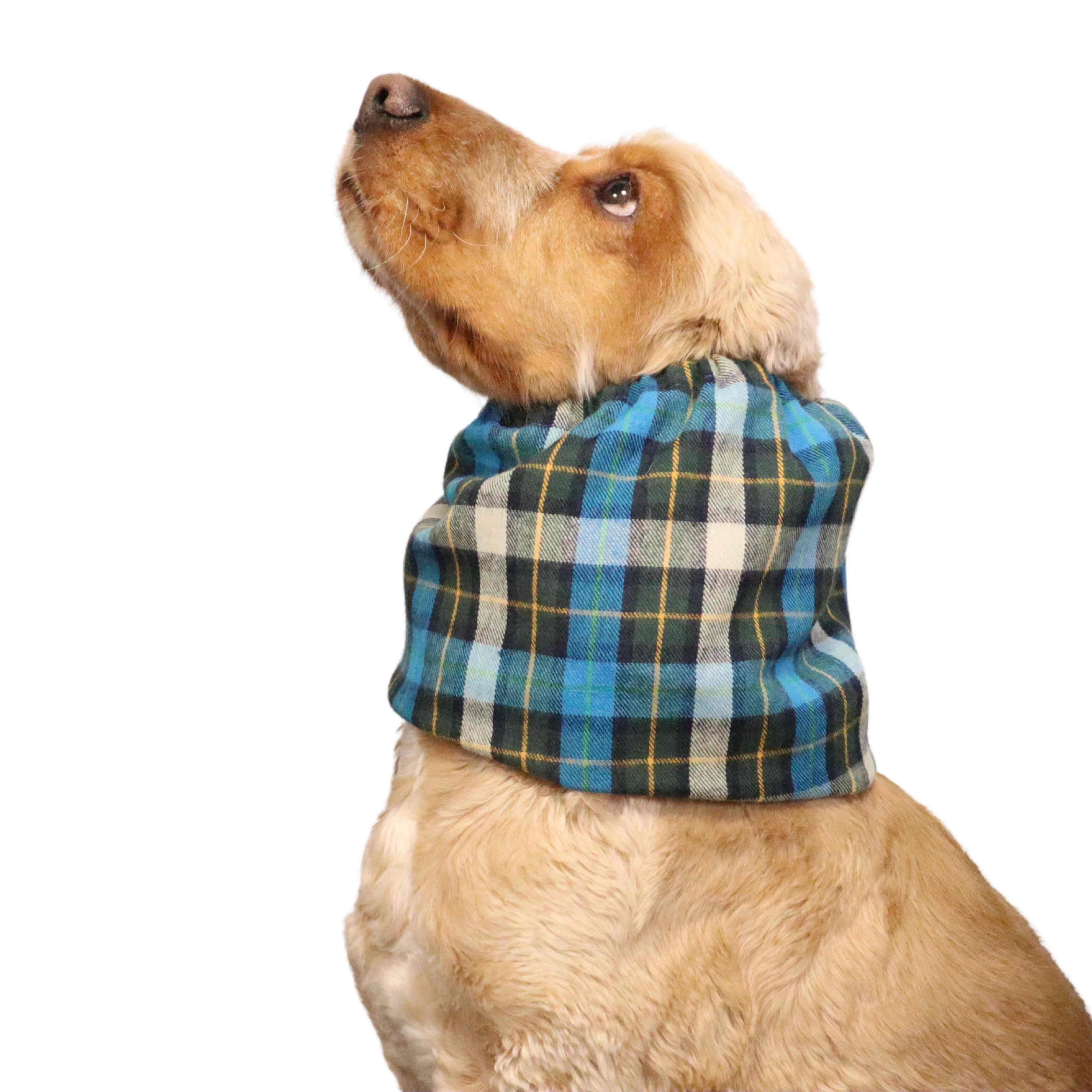 Flannel  Dog Snood | Blue Tartan