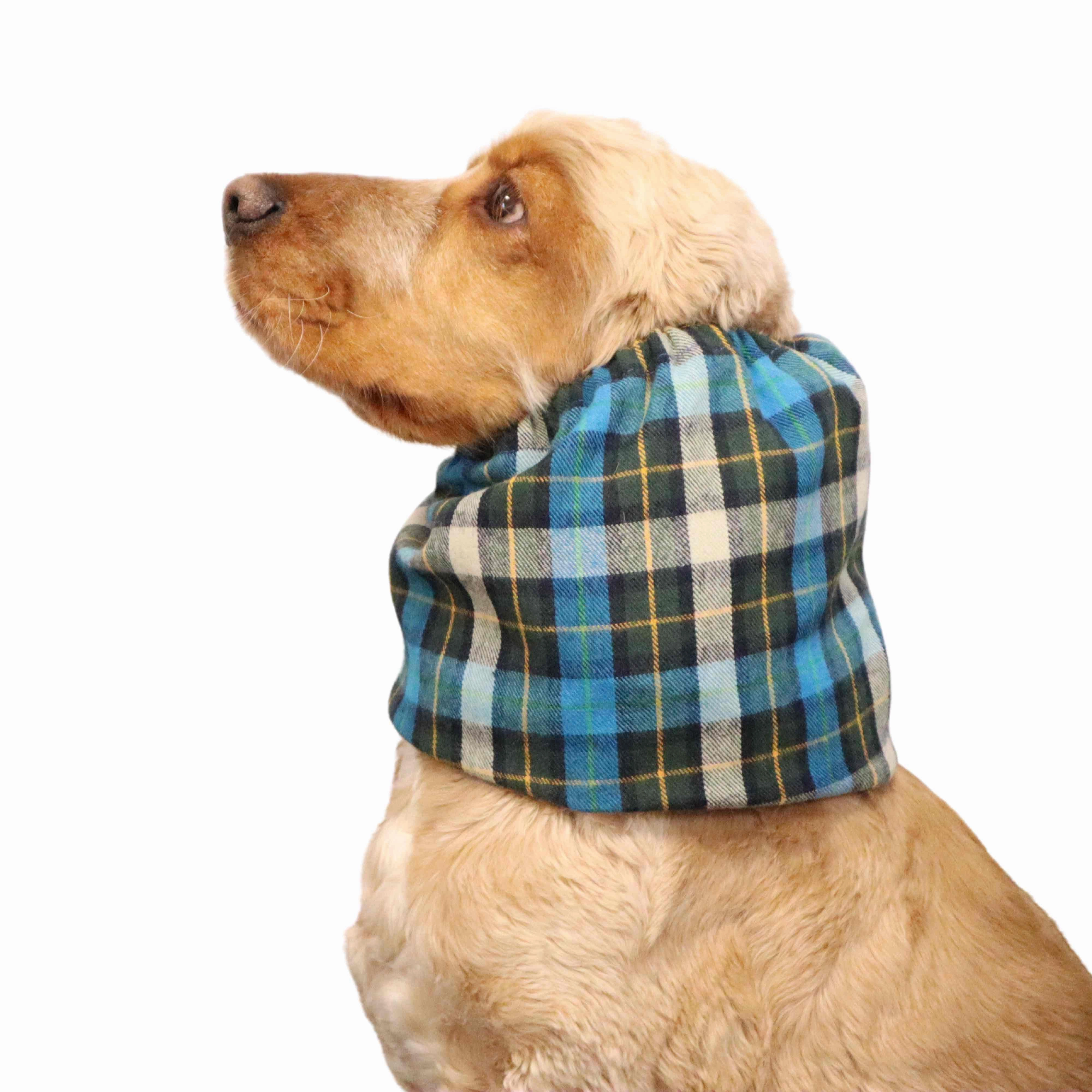 Flannel  Dog Snood | Blue Tartan
