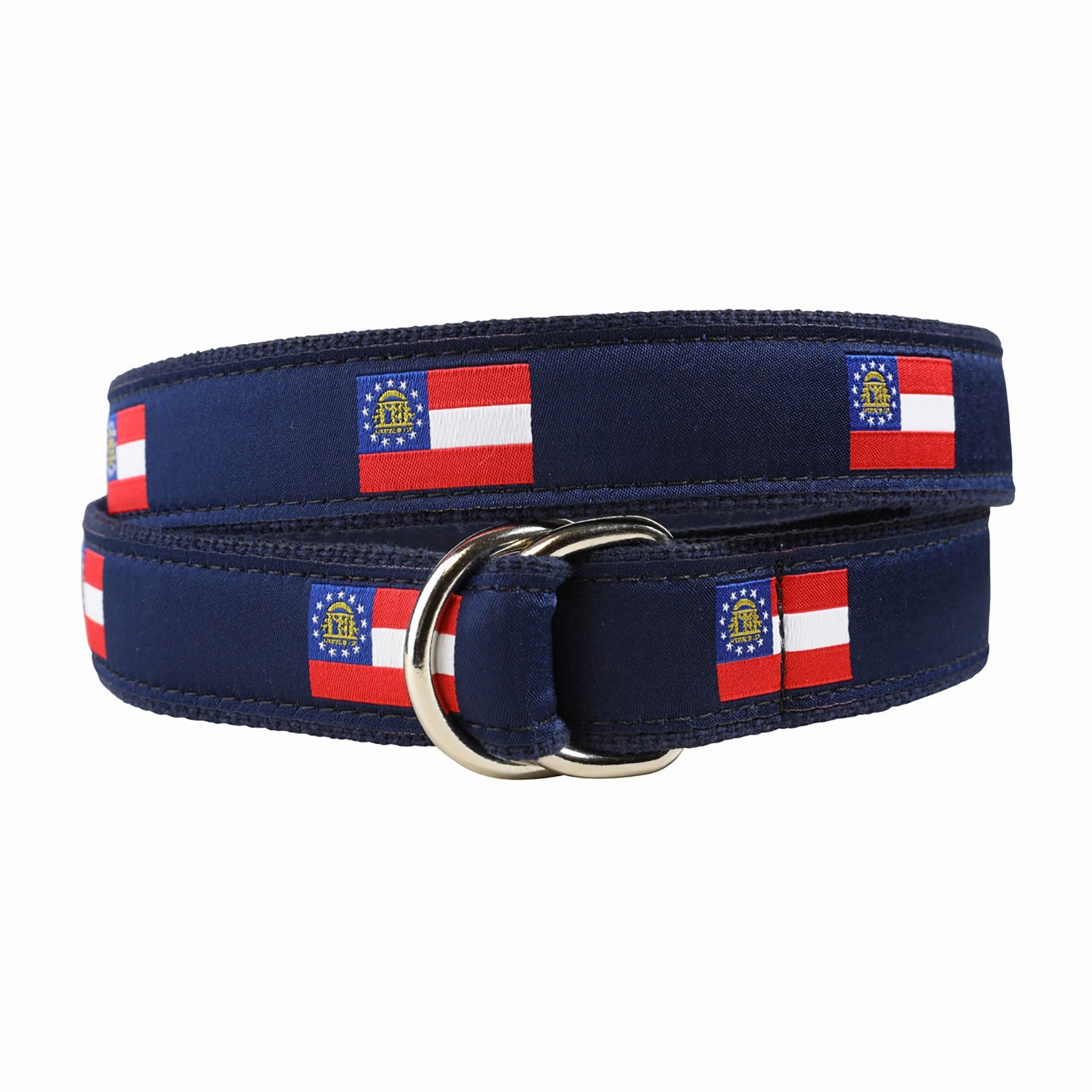 Georgia State Flag Ribbon D-Ring Belt