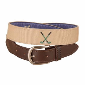 Golf Clubs Embroidered Belt