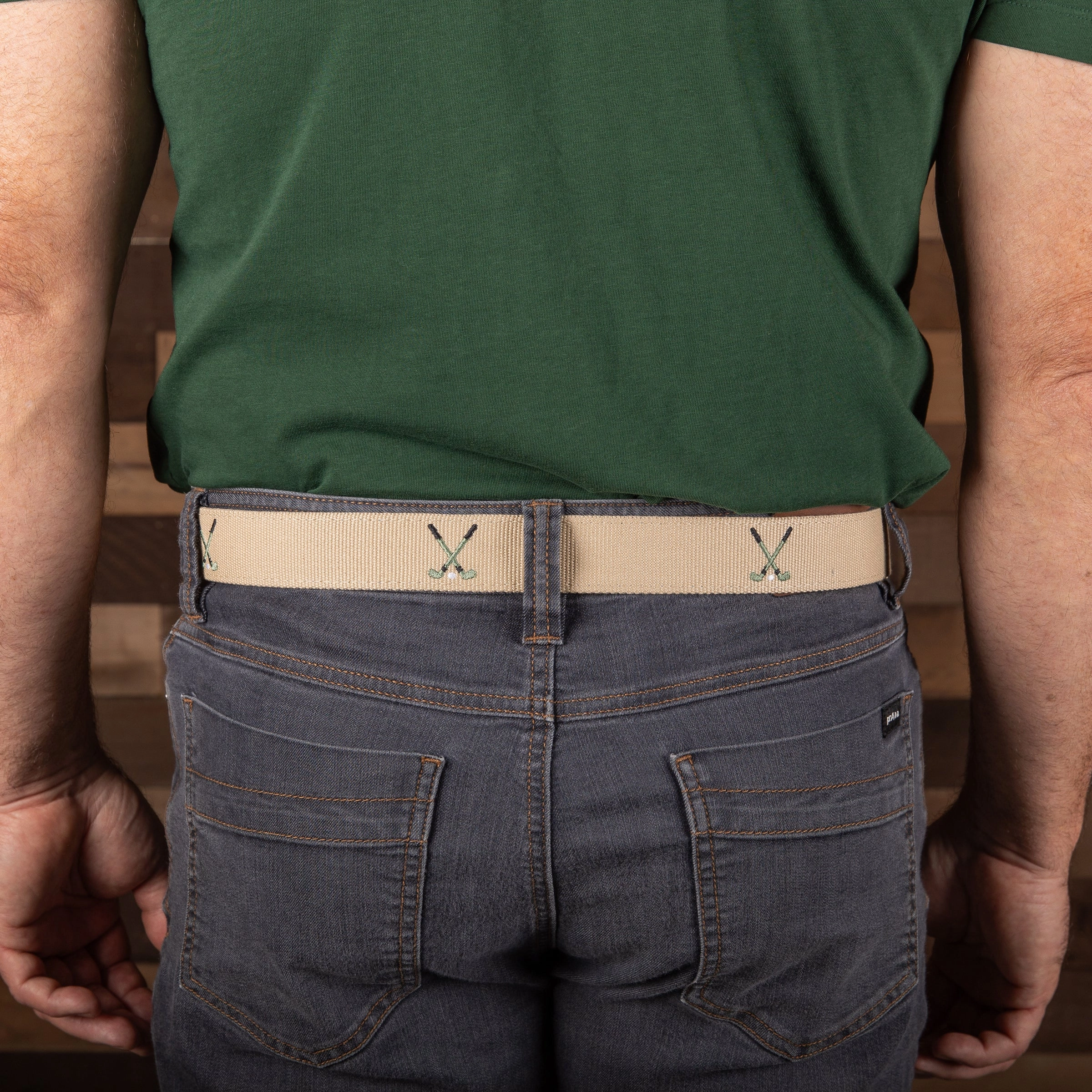 Golf Clubs Embroidered Belt