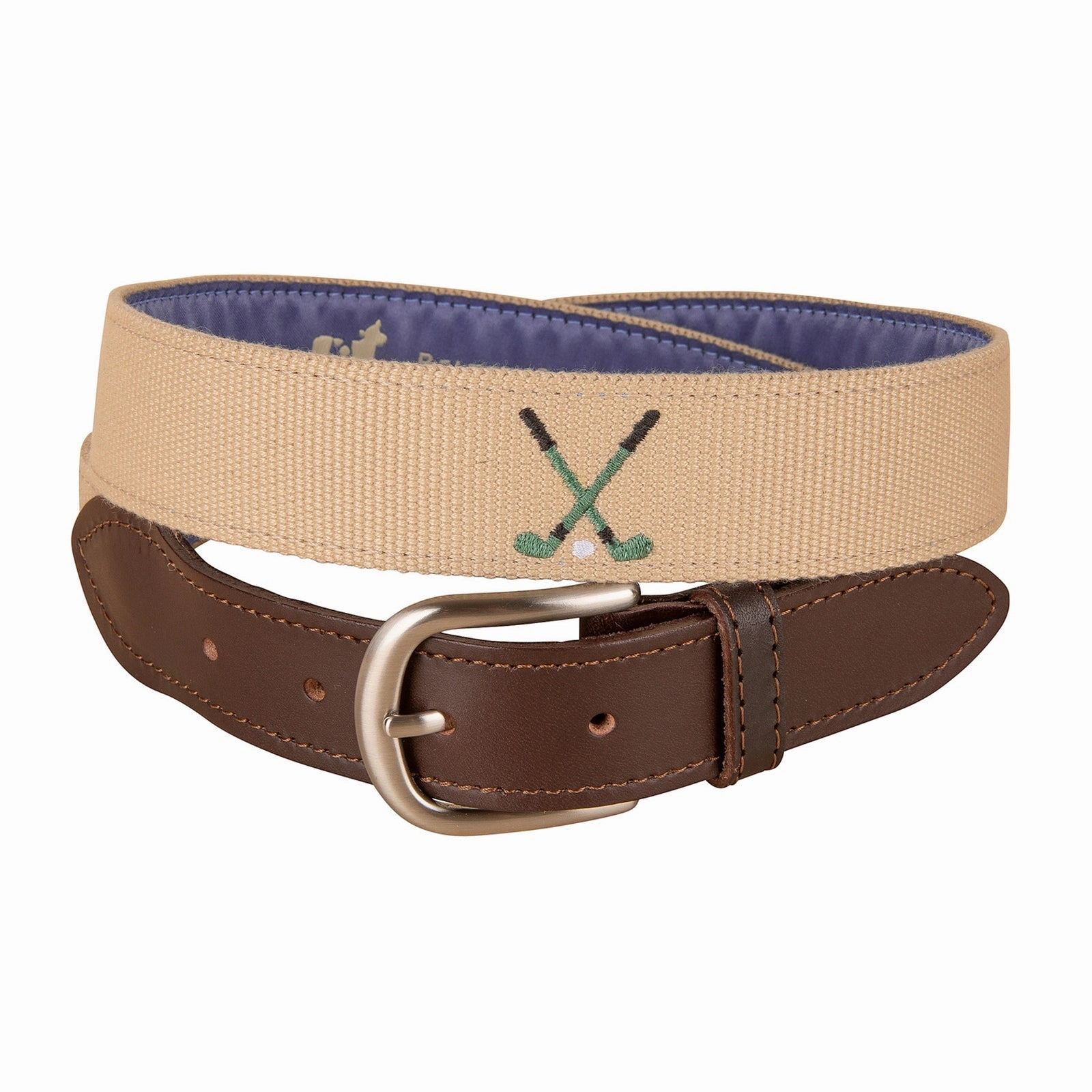 Golf Clubs Embroidered Belt