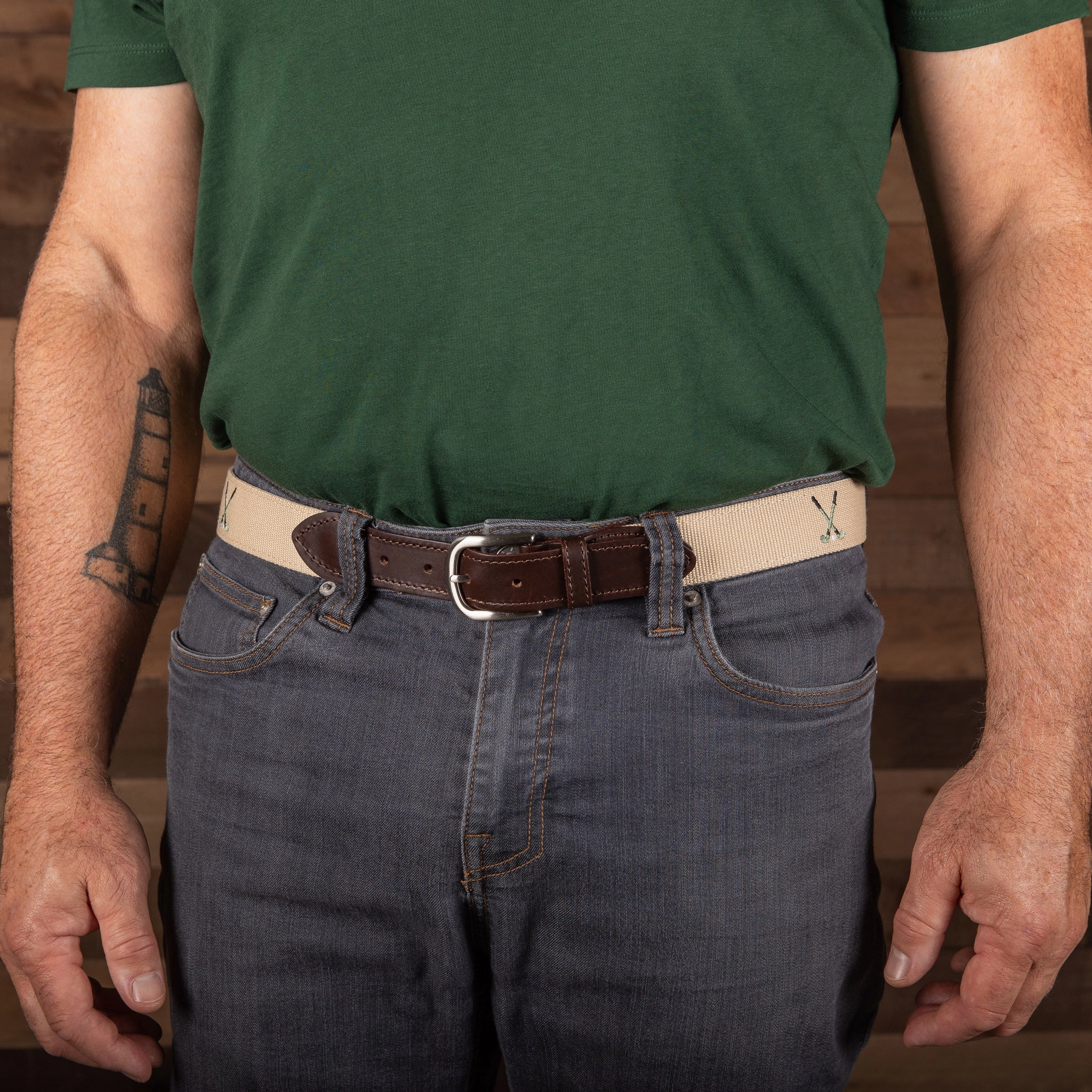 Golf Clubs Embroidered Belt