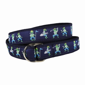 Golf Frogs Ribbon D-Ring Belt